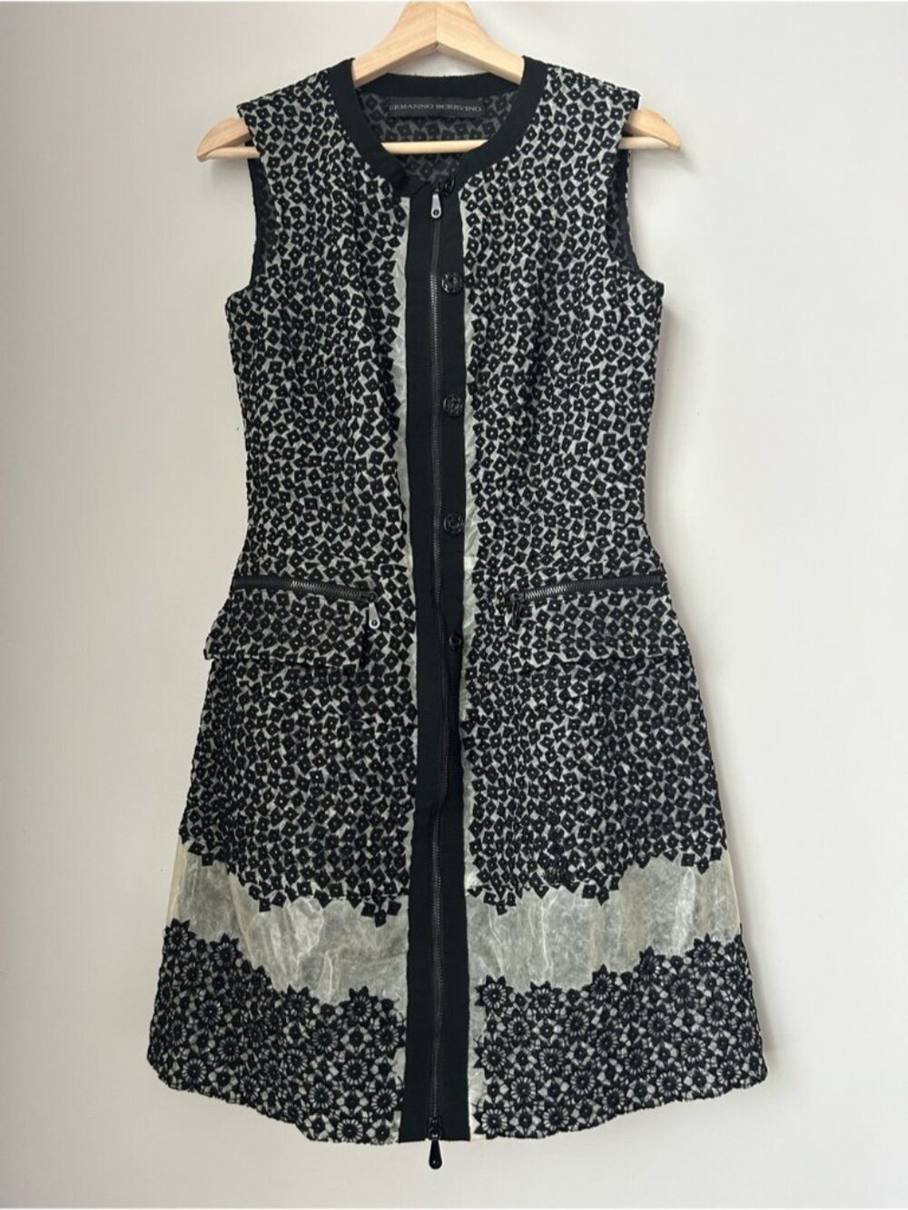 Ermanno Scervino Monochrome Fit and Flare Dress